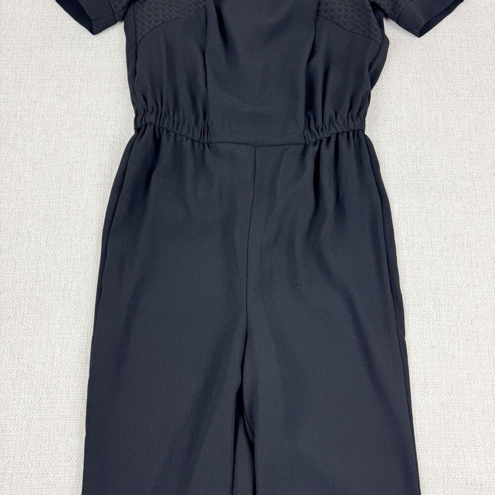 by Anthropologie Allegory Women's Black Short Sleeve Textured Jumpsuit - Picture 5 of 16